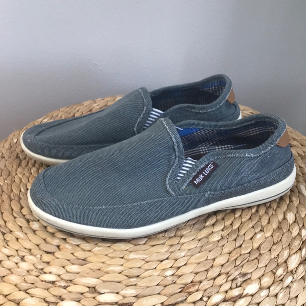 Men’s Muk Luks Otto Grey Canvas Shoes 9